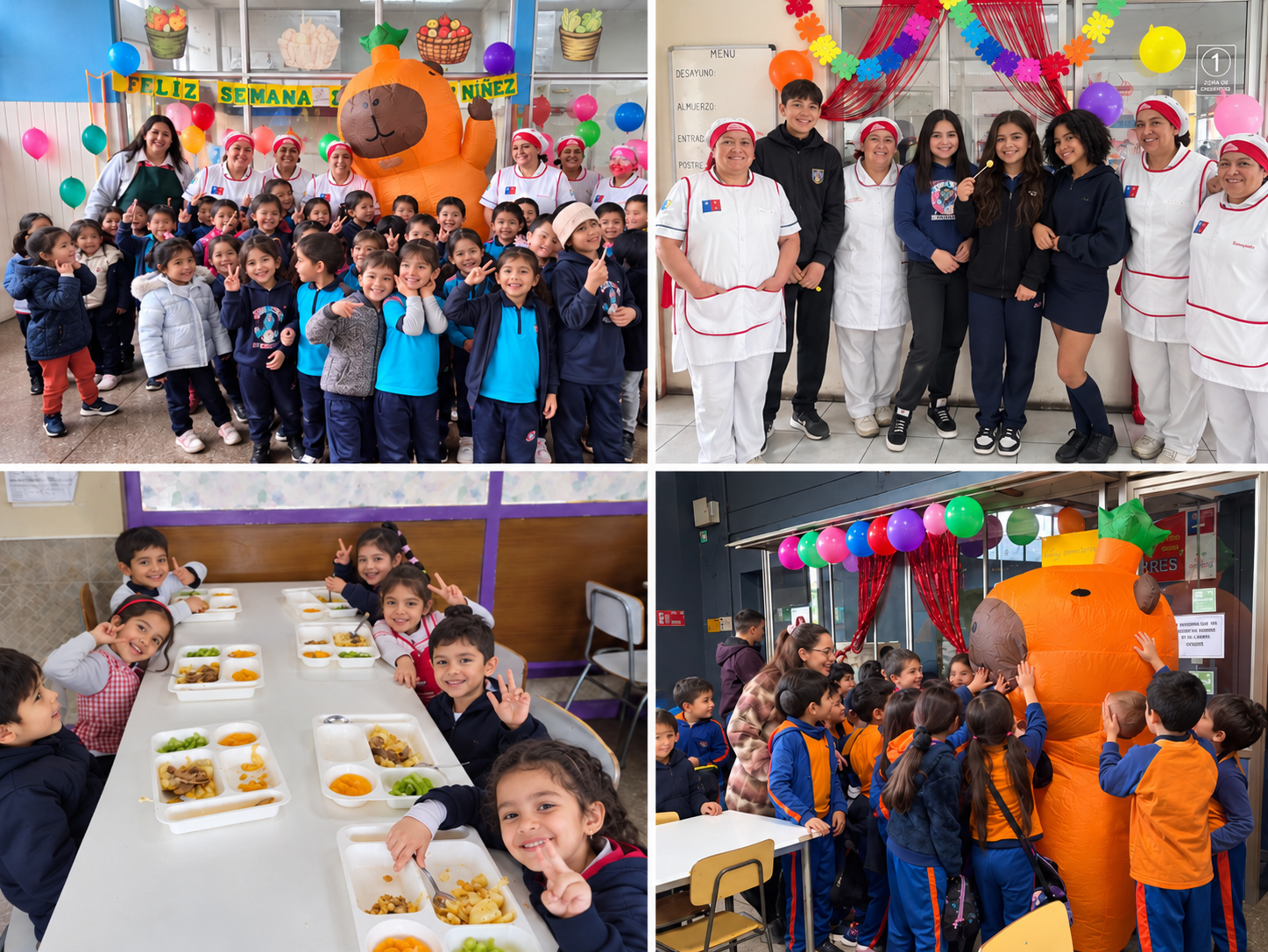 Collage festivo de celebración escolar